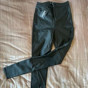 Faux leather split pant